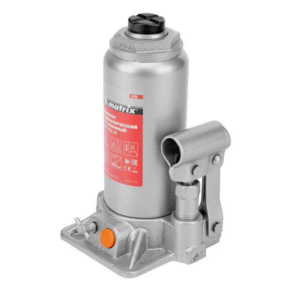 Домкрат гидравлический бутылочный, 5 т, h подъема 197-382 мм Matrix цена
