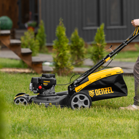 Газонокосилка бензиновая GLR-510SP-ZS, 171 см3, ширина 51 см, привод, травосборник 65 л Denzel цена
