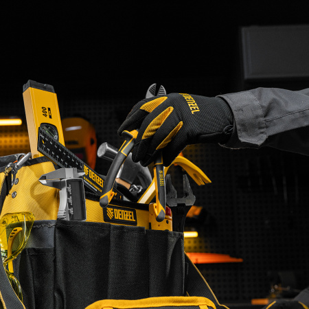 Переноска для инструмента, 260х240х300 мм, 22 кармана, наплечный ремень Denzel цена