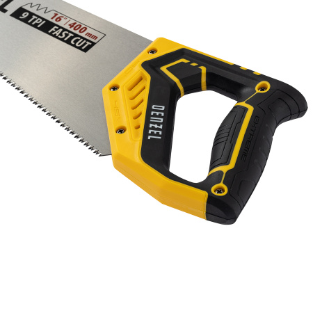 Ножовка по дереву, 400 мм, 11 TPI, зуб 3D, двухкомпонентная рукоятка Denzel цена