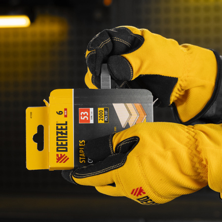 Скобы, 6 мм, для мебельного степлера, тип 53, 2000 шт. Denzel цена