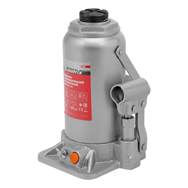 Домкрат гидравлический бутылочный, 16 т, h подъема 230-460 мм Matrix цена