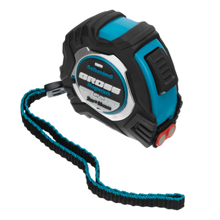 Рулетка Magnetisch 3 м х 16 мм,обрезиненный корпус,автоматическая фиксация,Нейлоновое покрытиеытие,зацеп с магнитом Gross цена