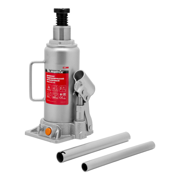 Домкрат гидравлический бутылочный, 10 т, h подъема 230-460 мм Matrix цена