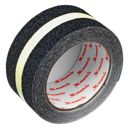 Лента клейкая противоскользящая, c фотолюминисцентной полосой 50 мм x 5 м Matrix цена