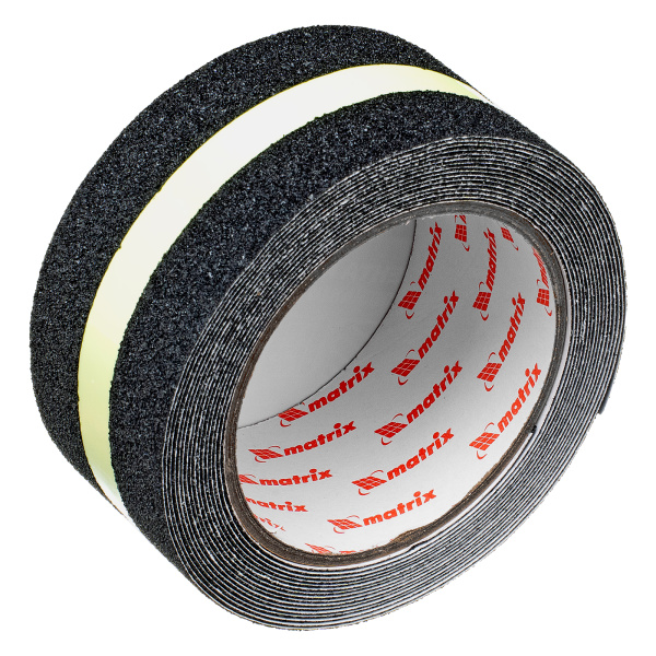 Лента клейкая противоскользящая, c фотолюминисцентной полосой 50 мм x 5 м Matrix цена