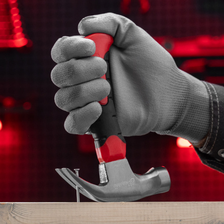 Молоток-гвоздодер мини, боек с магнитом, фибергласовая двухкомпонентная рукоятка, 250 г Matrix