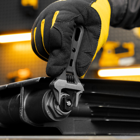 Ключ разводной 115 мм, CrV, кованый, укороченная рукоятка Denzel