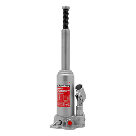 Домкрат гидравлический бутылочный, 3 т, высота подъема 194-372 мм Matrix цена