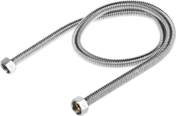 Подводка ЗУБР ″ЭКСПЕРТ″ сильфонная из нержавеющей стали, для воды, г/г (гайка-гайка), 1/2″, 1,0м