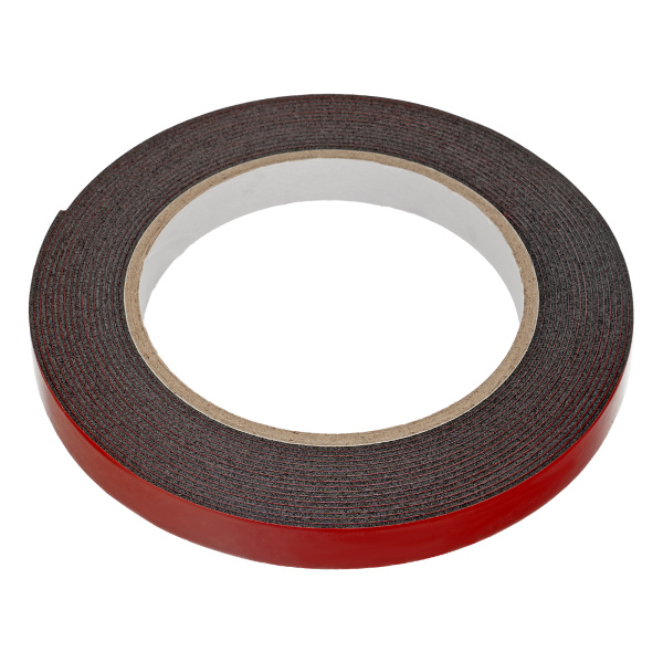 Лента клейкая на вспененной основе, двусторонняя черная усиленная, 12 мм х 5 м Matrix цена