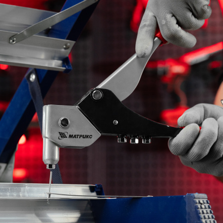 Заклепочник, 263 мм, поворотный 0-360 градусов, заклепки 2.4-3.2-4.0-4.8 мм Матрикс цена