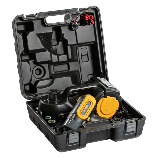 Домкрат электрогидравлический «3 в 1» (1,5 т), 12В, с гайковертом электрическим, в наборе  Denzel цена