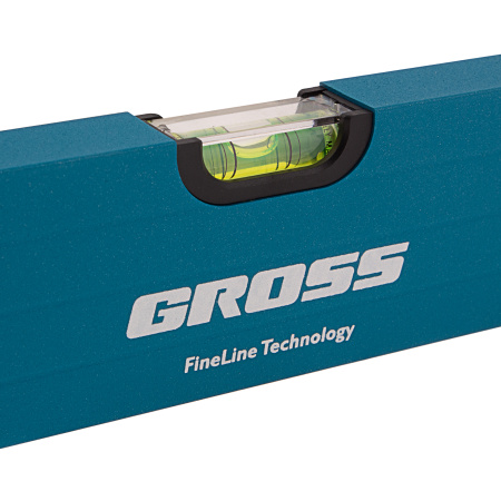 Уровень алюминиевый, 400 мм, усиленный с ударопрочными заглушками, 3 глазка Gross цена