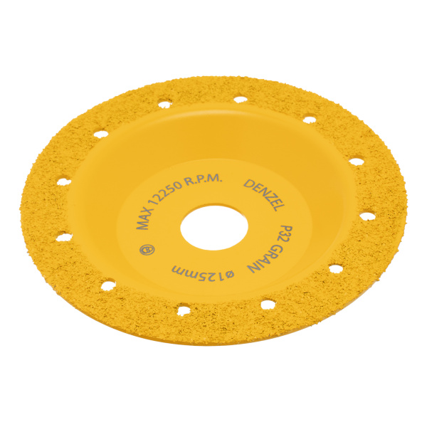 Чашка твёрдосплавная зачистная,125 мм, Плоская, мелкое зерно #32// Denzel