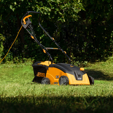 Скарификатор-аэратор  электрический SAE-1500, 1500 Вт, -11/+5 мм, 32 cм Denzel цена