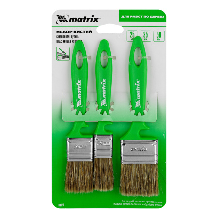 Набор кистей «Работы по дереву» 25 мм, 35 мм, 50 мм Color Line Matrix цена