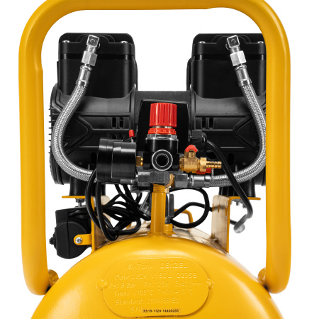 Компрессор безмасл. малошумный DLP -3000/50, 3 кВт, 2х1,5 кВт,50 л, 2850 об/мин,500 л/мин Denzel