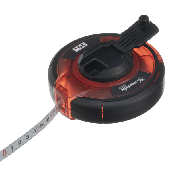 Рулетка геодезическая 20 м х 12,5 мм, закрытый корпус, стальная лента, односторонняя шкала, Pro Matrix цена