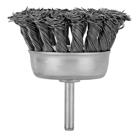 Щетка для дрели, 65 мм, "чашка" со шпилькой, крученая металлическая проволока Matrix