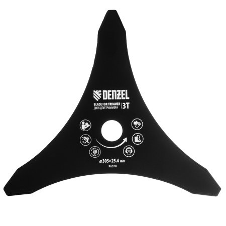 Диск для триммера , 305 х 25,4  3 лезвия Denzel цена