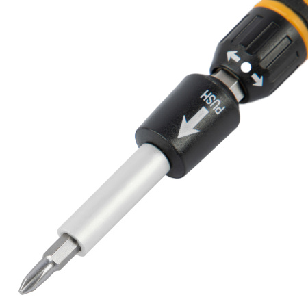 Отвертка с набором бит и торцевых головок для точных работ, гибкий привод, 48 шт, CrMo Denzel