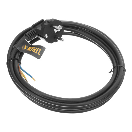 Шнур сетевой Energy Series, ПВС, 3 м, 3 x 1 мм, с неразборной вилкой, черный, Denzel цена