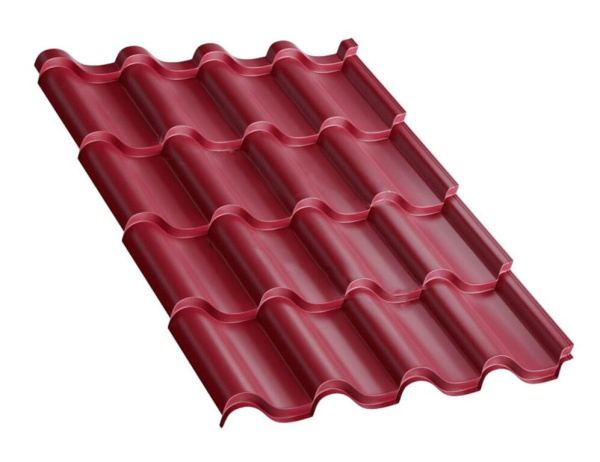 Металлочерепица Монтеррей 0.35 мм 1550х1180 мм Вишня RAL 3005