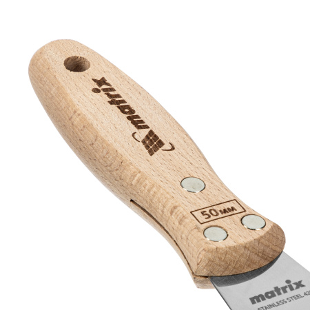 Шпательная лопатка из нержавеющей стали, 50 мм, буковая рукоятка, EFP Matrix цена