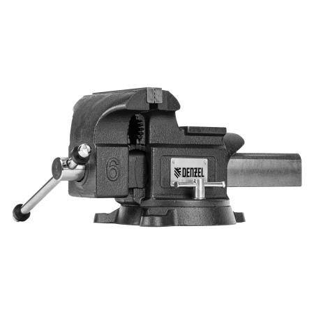 Тиски слесарные BVH-150, 150 мм, поворотные, стальная направляющая, с наковальней //Denzel