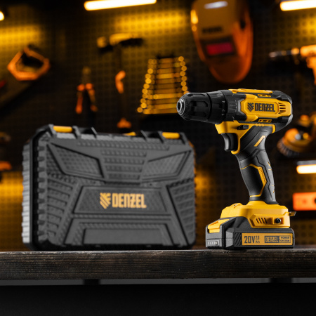 Дрель-шуруповерт аккумуляторная CDQ-20, Li-Ion, 20 В// Denzel