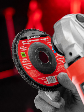 Круг лепестковый торцевой, P 80, 115 х 22.2 мм Matrix