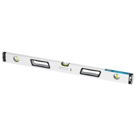 Уровень алюминиевый, 800 мм, усиленный, рукоятки, фрезерованный, 3 глазка, магнитный Gross цена