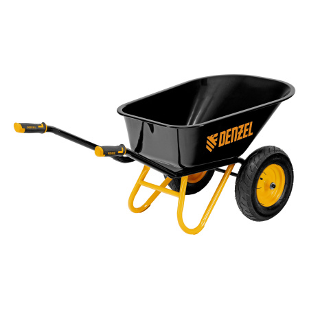 Тачка строительная, усиленная, объем 120 л, 350 кг, двухколесная, колесо 16х4.00-8 Denzel цена