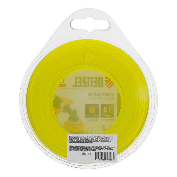 Леска для триммера, квадрат 3 мм х 15 м, блистер Flex cord Denzel цена