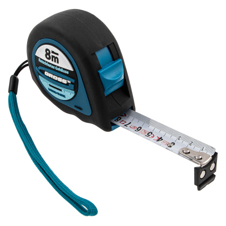 Рулетка "Ergonomisch",8 м x 25 мм,магнитный обрезиненный зацеп Gross цена