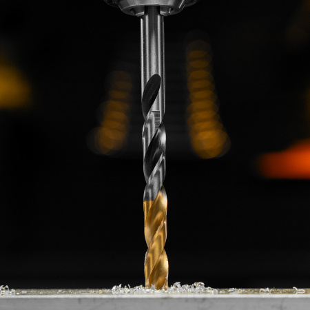 Сверло спиральное по металлу 7,0 x 109мм, Р6М5, Golden Tip, многогранная заточка Denzel