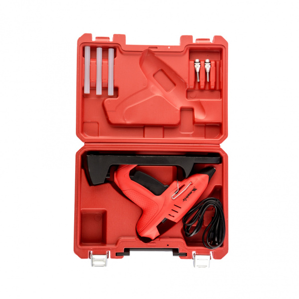 Клеевой пистолет 11 мм, подставка, кейс, 20 (160) Вт, 16 г/мин, регулятор 150-200° Matrix цена