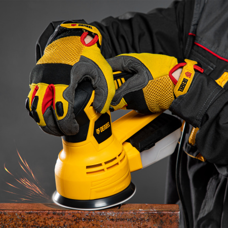 Машина шлифовальная эксцентриковая OS-125, 450 Вт, 6000-12000 об/мин Denzel цена