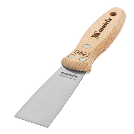 Шпательная лопатка из нержавеющей стали, 40 мм, буковая рукоятка, EFP Matrix цена