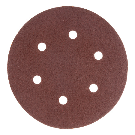 Круг абразивный на ворсовой подложке под "липучку", перфорированный, P 40, 150 мм, 5 шт Matrix