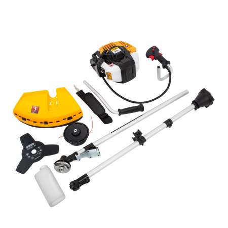 Триммер бензиновый DR-43S, 43 см3, разъемная штанга, состоит из 2 частей Denzel цена