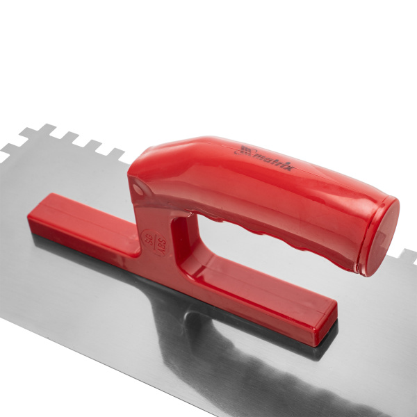 Гладилка стальная, 280 x 130 мм, зеркальная полировка, пластмастмассовая ручка, зуб 8 x 8 мм Matrix цена