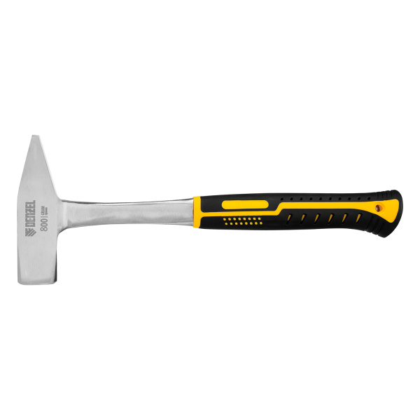 Молоток слесарный 800 г, цельнометаллический, двухкомпонентная рукоятка Denzel