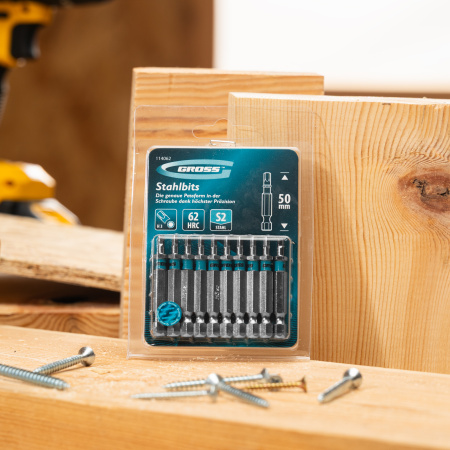 Бита HEX 3х50мм, сталь S2, шестигр., 10 шт. Gross