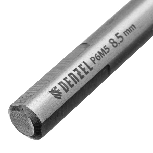 Сверло спиральное по металлу 8,5 x 117мм, Р6М5, Golden Tip, многогранная заточка Denzel