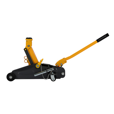 Домкрат гидравлический подкатной с фиксатором, 2 т, 130-330 мм Denzel цена