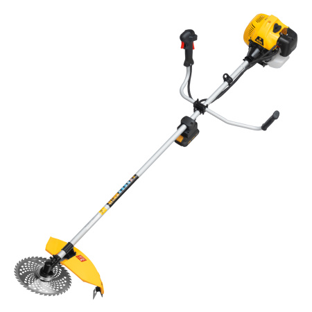 Триммер бензиновый DT-43E, 43 см3, неразъемная штанга, электростартер, состоит из 2 частей Denzel цена