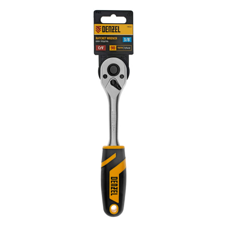 Ключ-трещотка 3/8", 90 зубьев, с быстрым сбросом, CrV Denzel