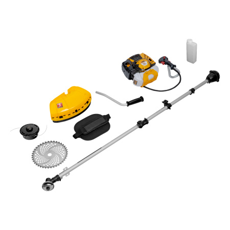 Триммер бензиновый DTL-52S, 52 см3, разъемная штанга, состоит из 2 частей Denzel цена